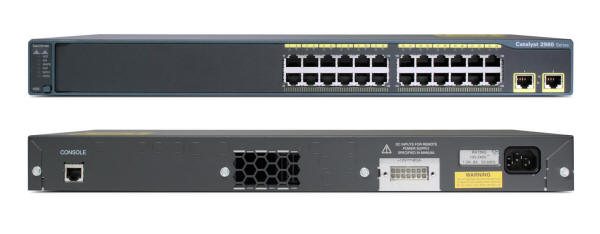Cisco Catalyst 2960-24TT-L Switch Front and Back