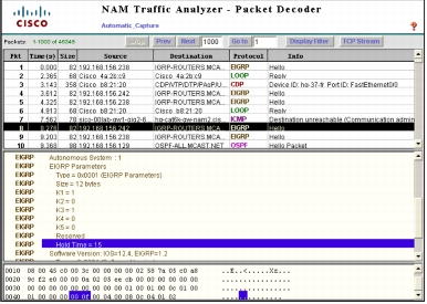 Capturing and Decoding Packets with Cisco NAM