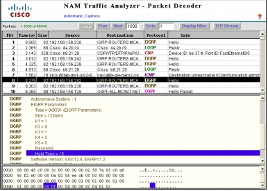 Capturing and Decoding Packets with Cisco NAM
