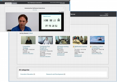 Cisco TelePresence Content Server Screenshot
