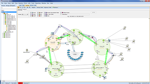 LiveAction displays active routes in real-time.